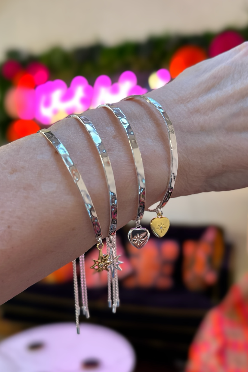 Jenson Star Slider Bangle- Silver