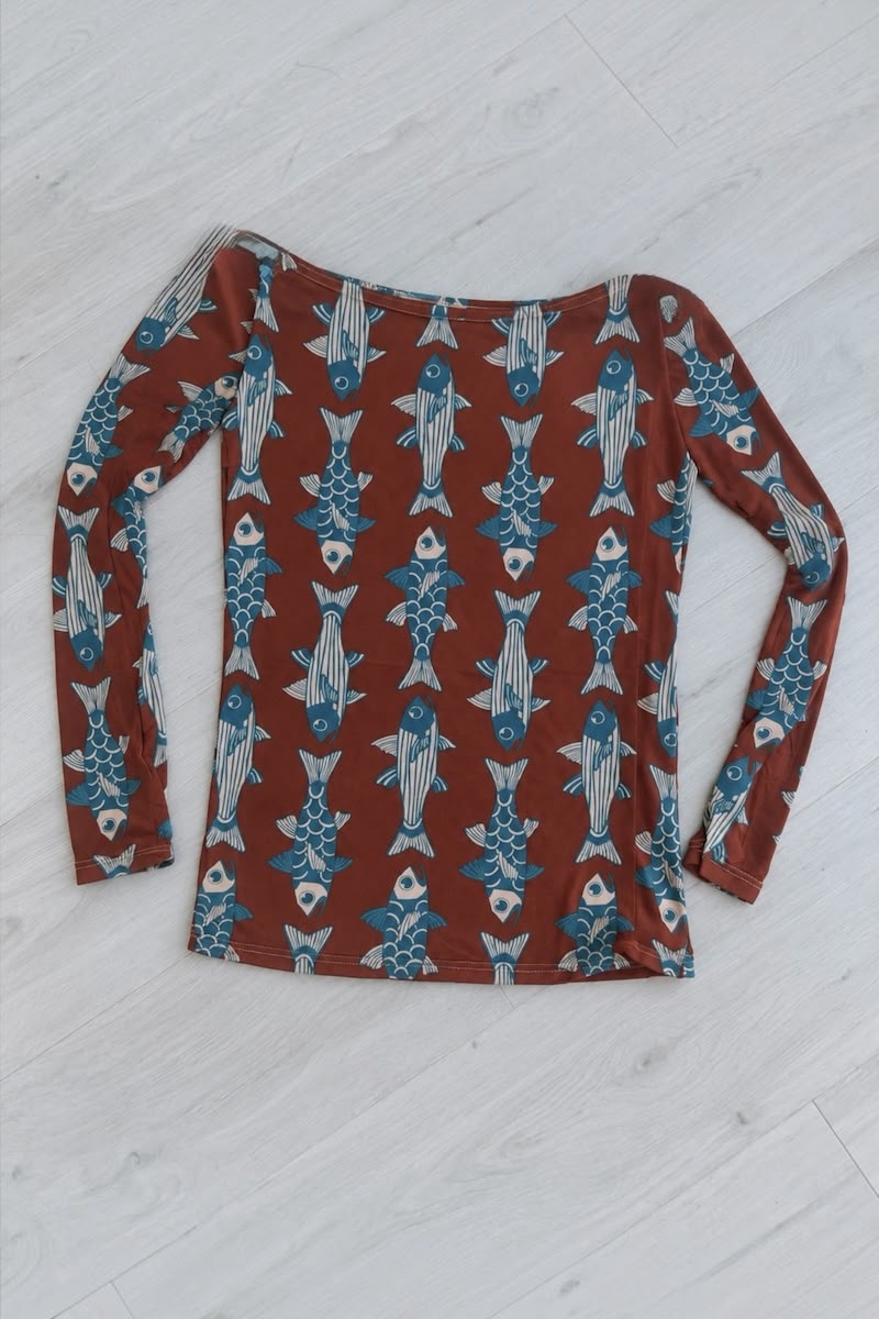 Sheerest Cashmere Mix Knitted Top - Fish