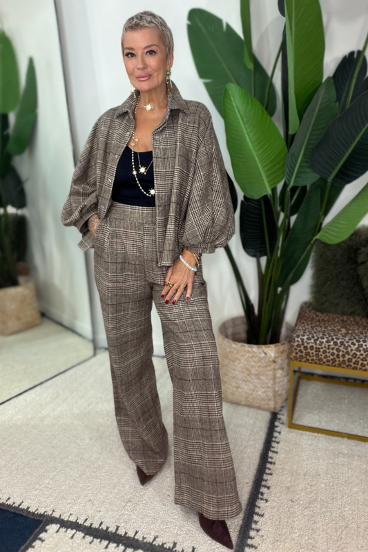 Tweed Wide Leg Trousers