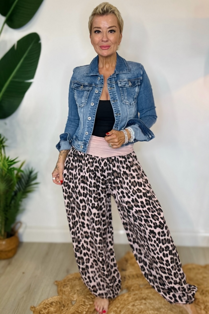 Relaxed Fit Harem Trousers - Leopard Print