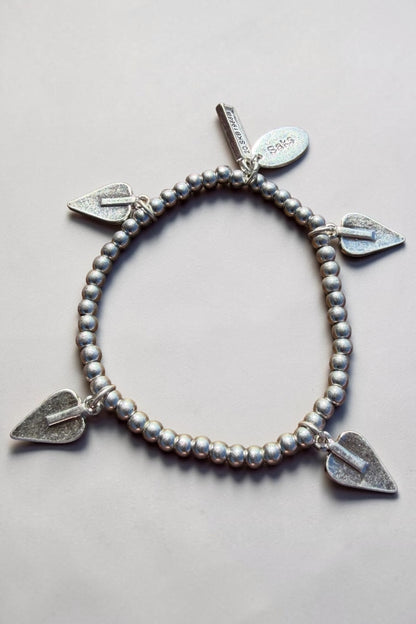 Silver Leaf Pendant Bracelet