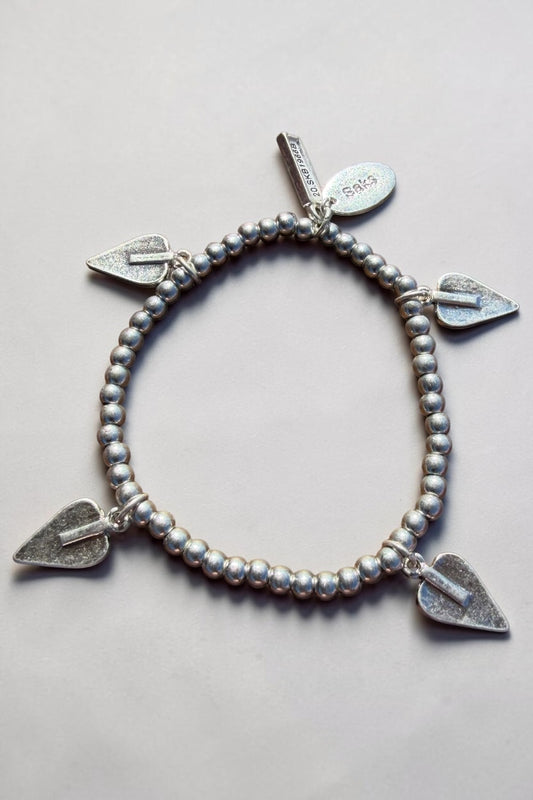 Silver Leaf Pendant Bracelet