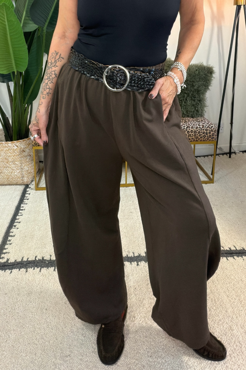 Plain Barrel Leg Joggers