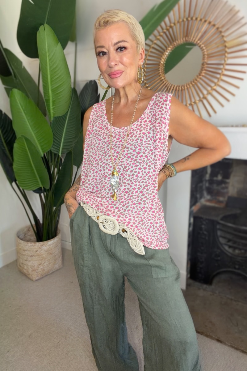 Cashmere Mix Leopard Print Top