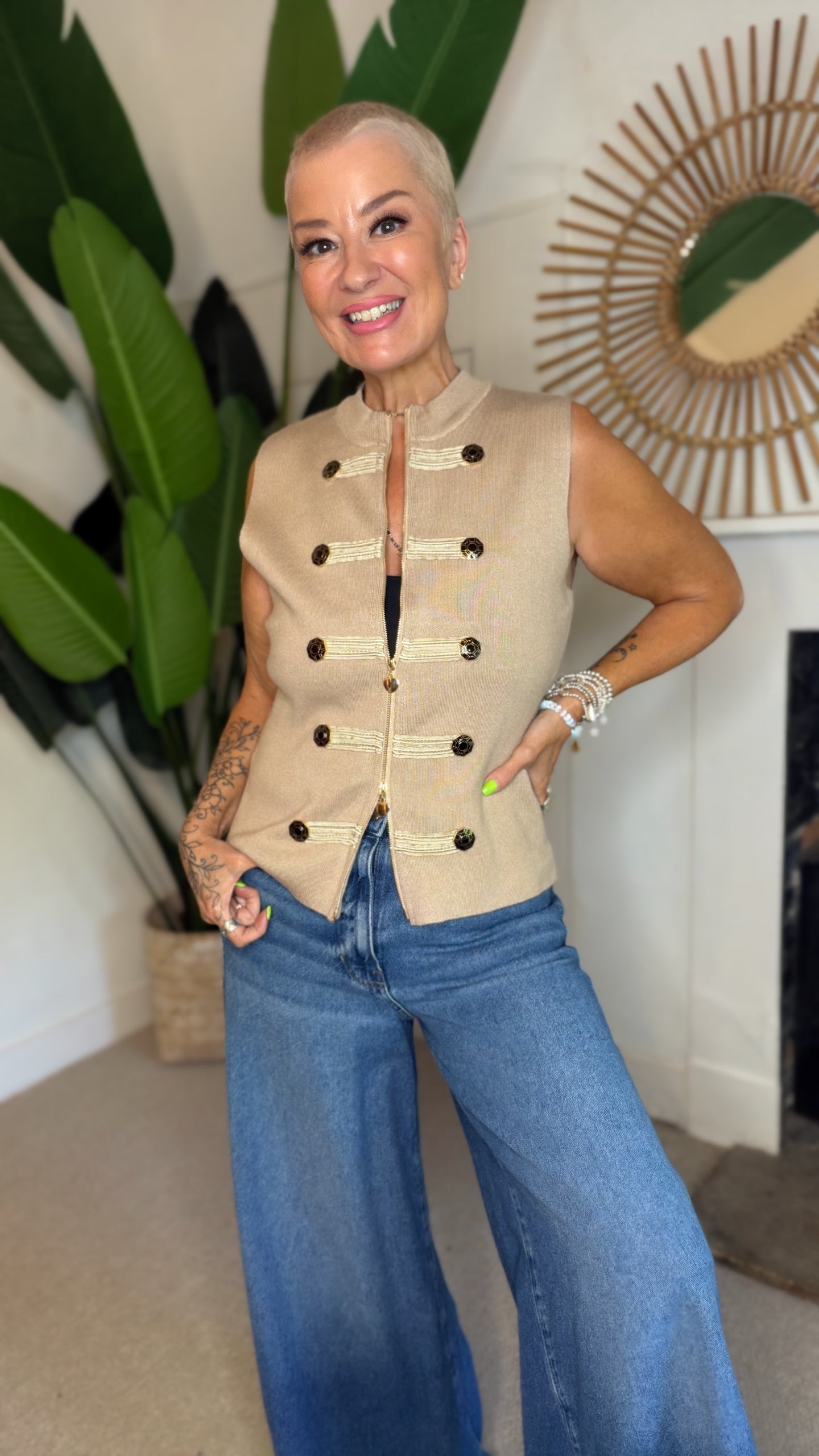 Romy Military Knit Waistcoat