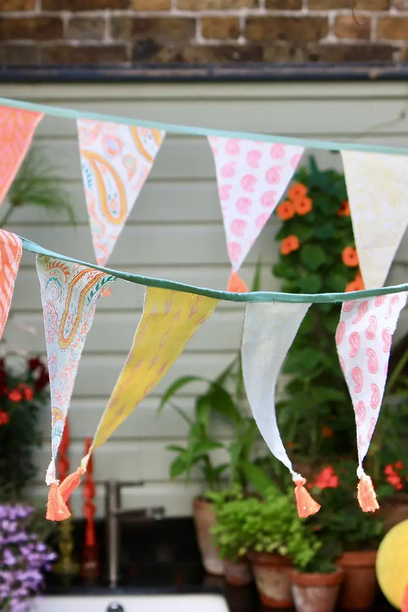 Paisley Cotton Fabric Bunting, 3m
