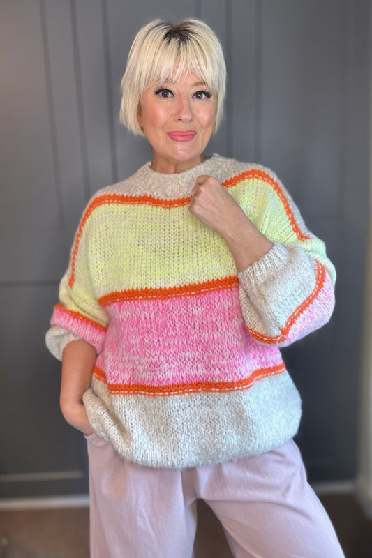 Lizzie Bright Stripe Knitted Jumper