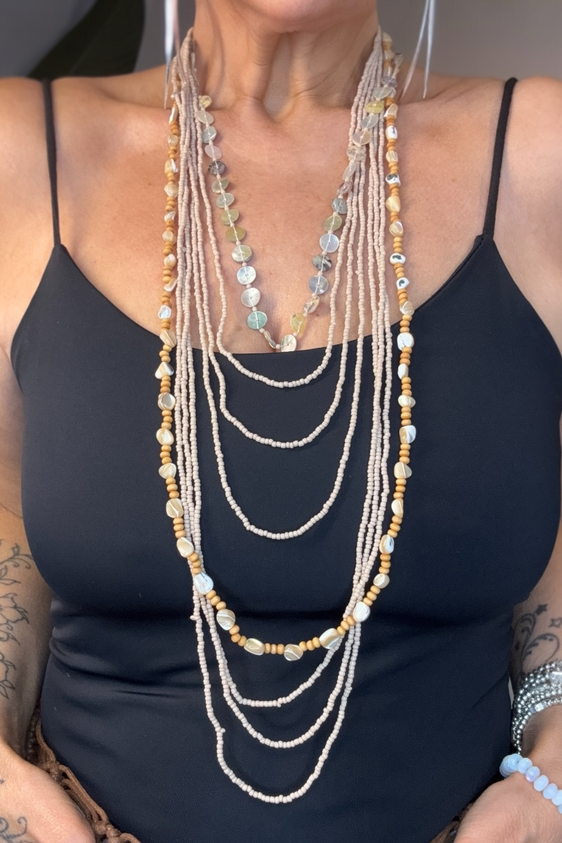 Laguna Beaded Necklace - Mocha