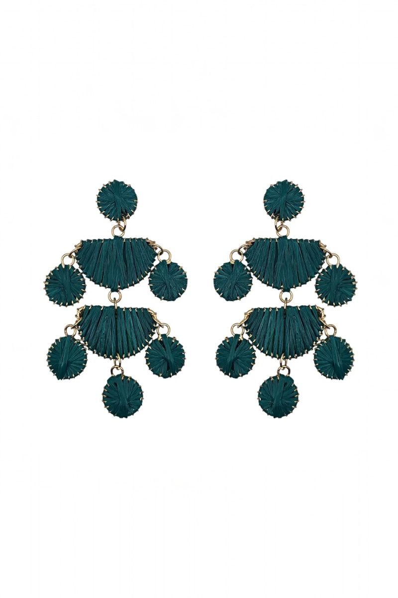 Trap Raffia Chandelier Earrings