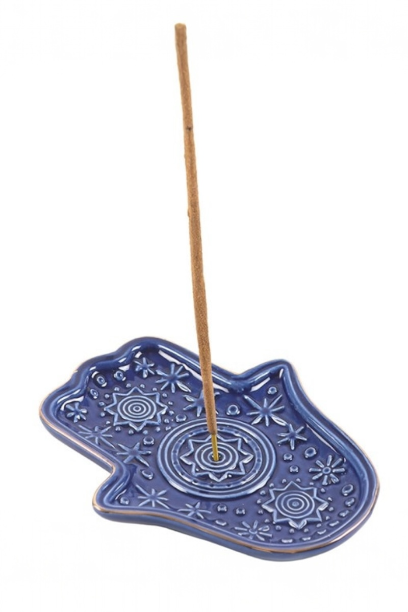Dark Blue Hamsa Incense Holder