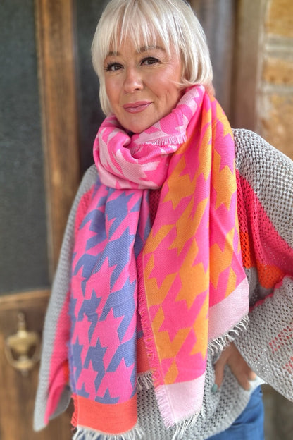 Ombre London Bright Dogtooth Scarf