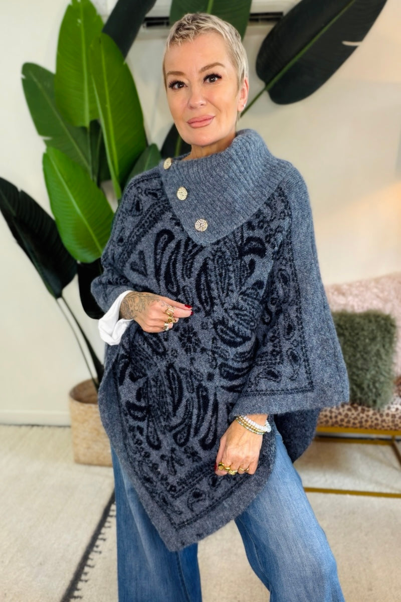 Paisley Poncho Knit