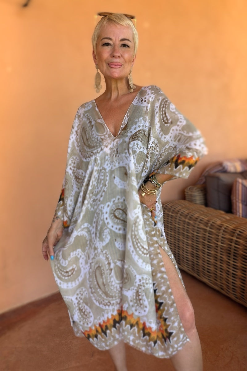 Paisley Ikat Kaftan