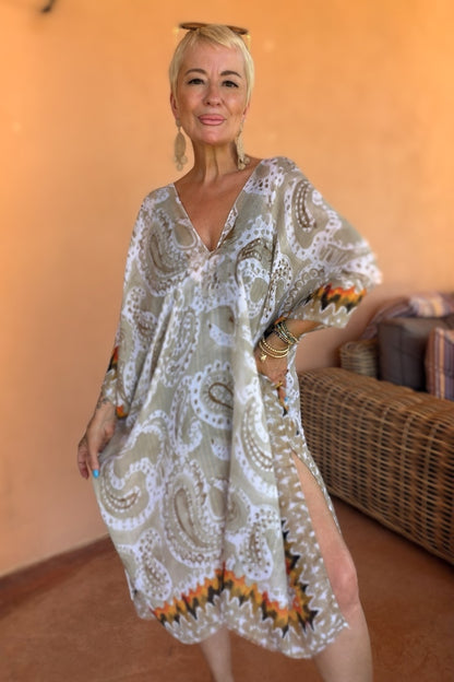 Paisley Ikat Kaftan