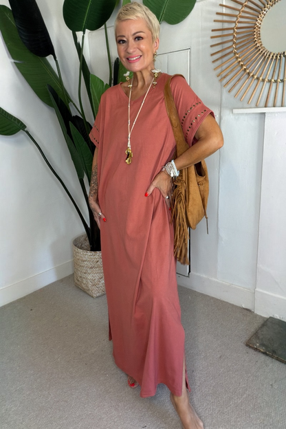 Studded T-Shirt Maxi Dress