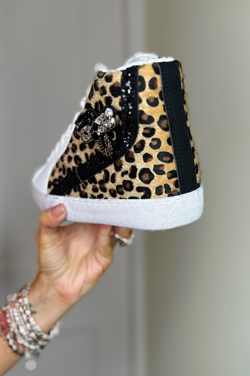 Zeena Leopard Hi Top Trainers