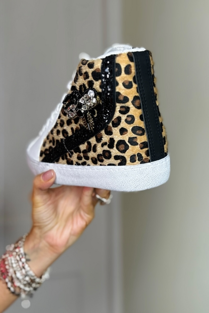 Zeena Leopard Hi Top Trainers