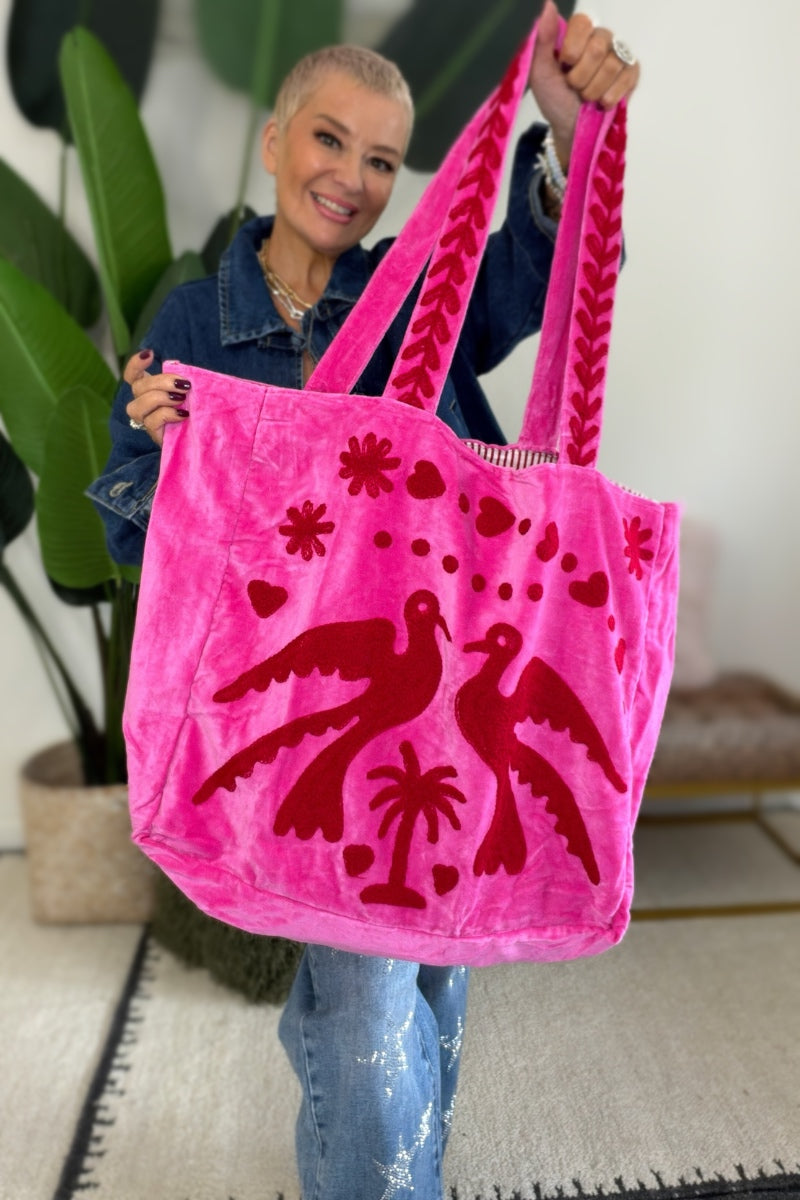 Leila Loves Free Spirit Oversized Velvet Tote Bag
