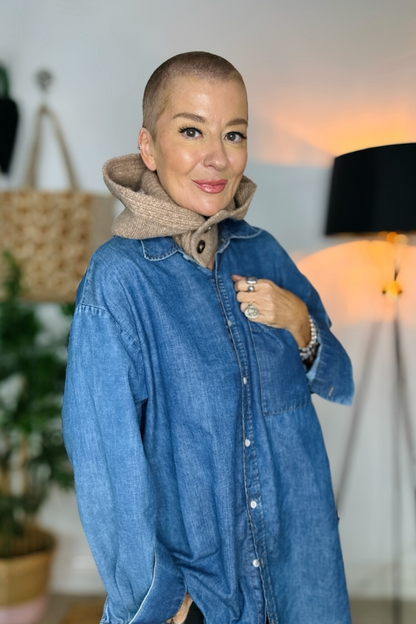 Powder Sofia Hooded Snood - Leila Luxe