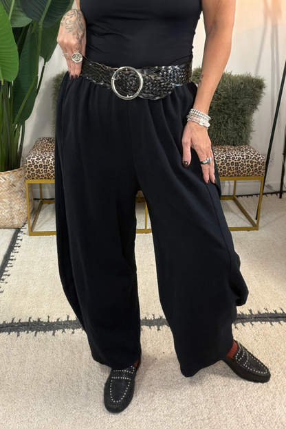 Plain Barrel Leg Joggers
