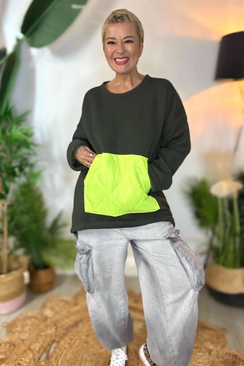 Quilted Pocket Sweat Top