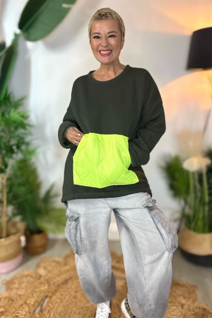 Quilted Pocket Sweat Top