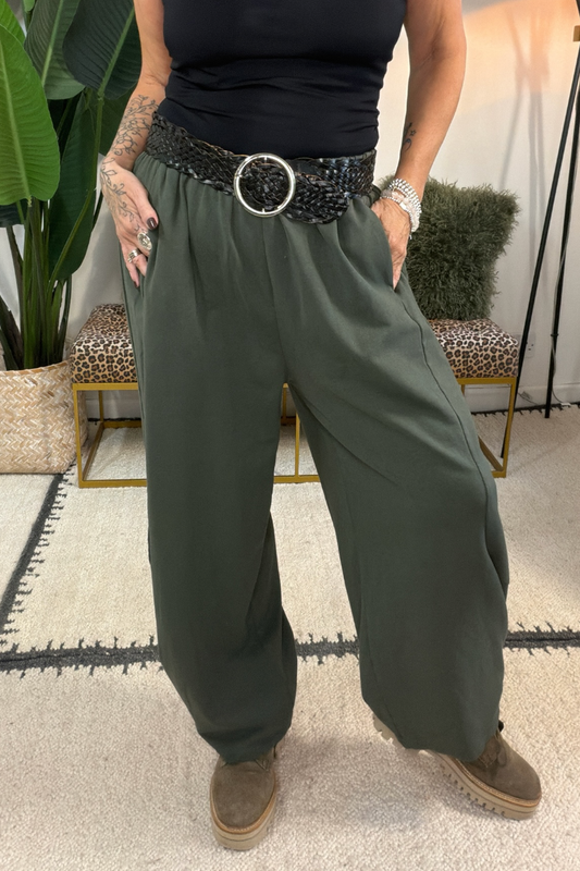 Plain Barrel Leg Joggers