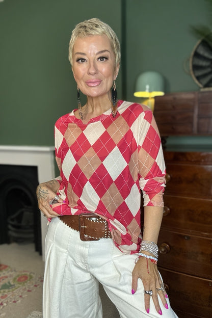 Argyle Mesh Top