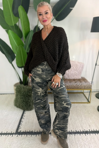PRE - ORDER Camo Barrel Leg Jeans