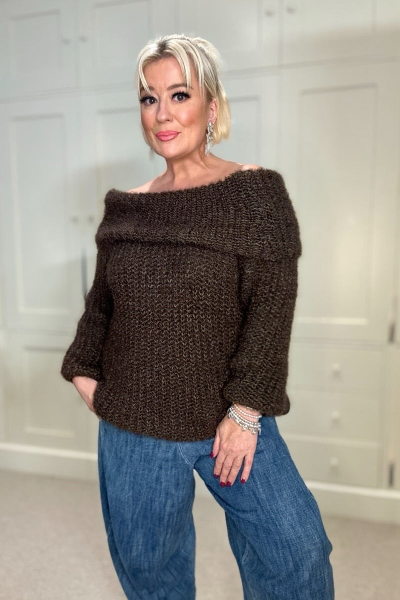 Carys Bardot Knitted Jumper