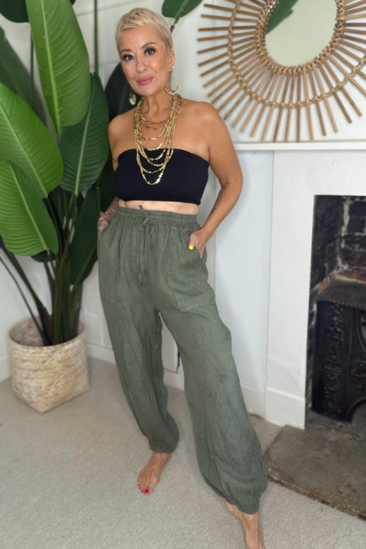 Cuffed Linen Trousers