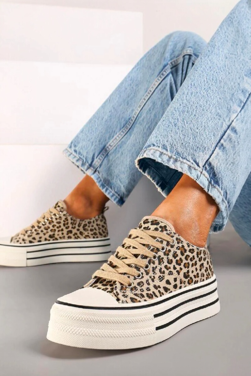 Leopard Print Flatform Trainers