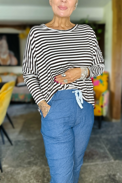 Crushed Denim Magic Trousers