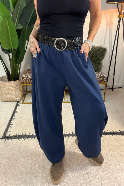 Plain Barrel Leg Joggers
