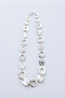 Short Hammered Circle Link Necklace