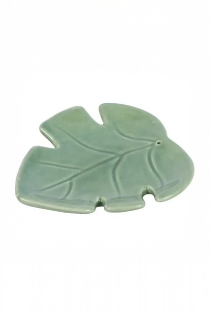 Palm Leaf Ceramic Incense Holder