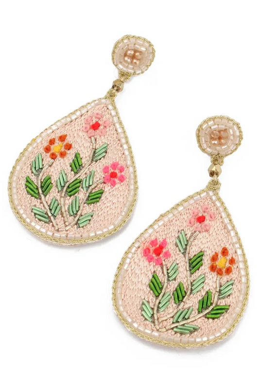 Bohemian Flower Embroidered Earrings