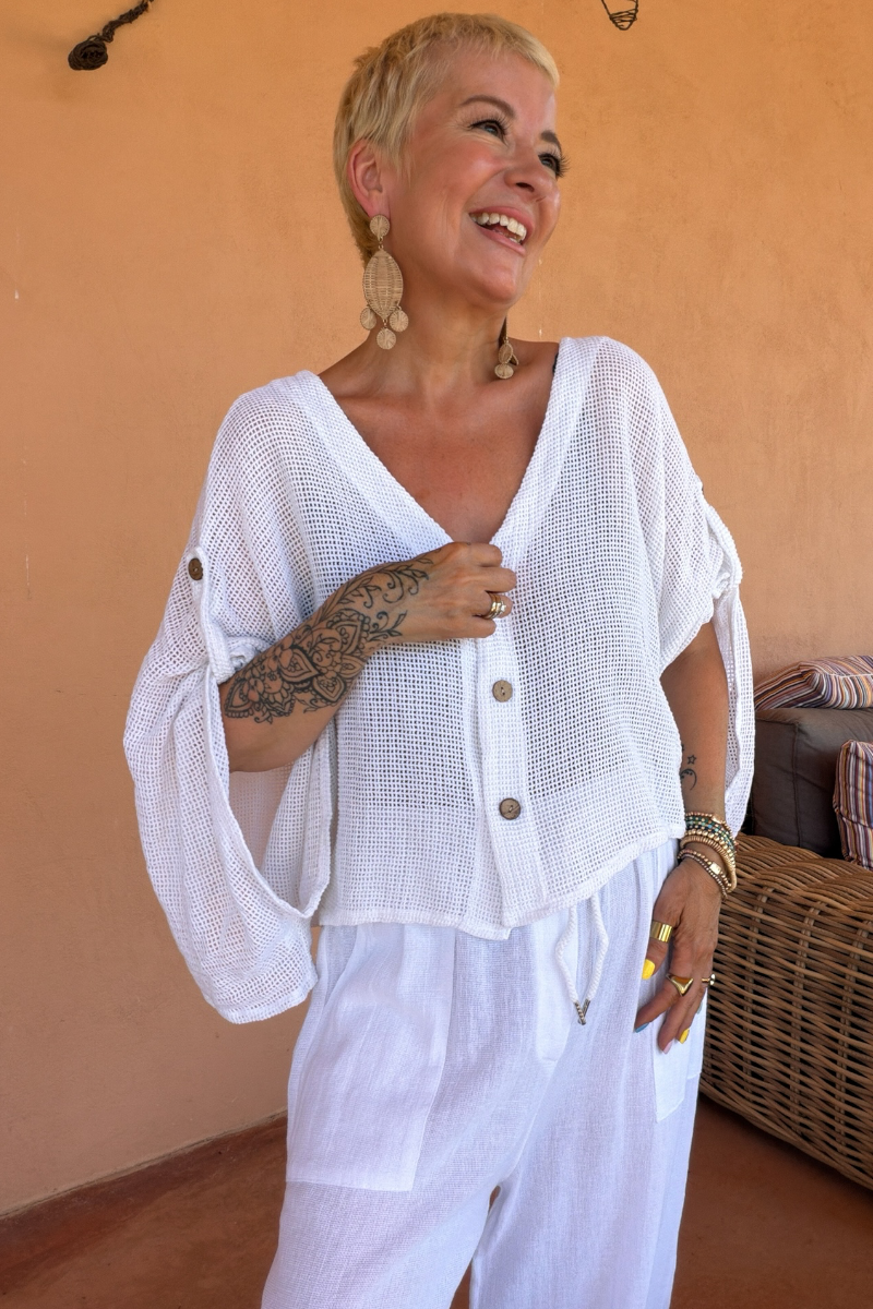 Balearic Breeze Button Up Top