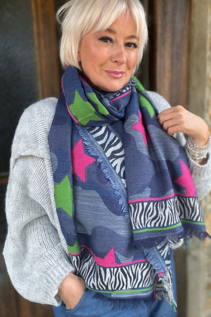 Ombre London Zebra Star Scarf