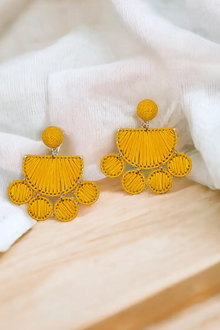 Yellow Circle Earrings