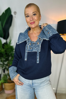 Pre-Order Lex Denim Detailed Jumper