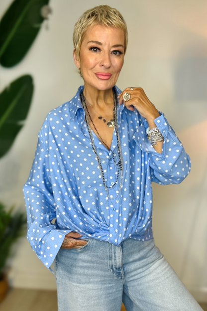 Spot On Twist Hem Blouse
