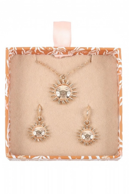 Sun Earring and Necklace Set