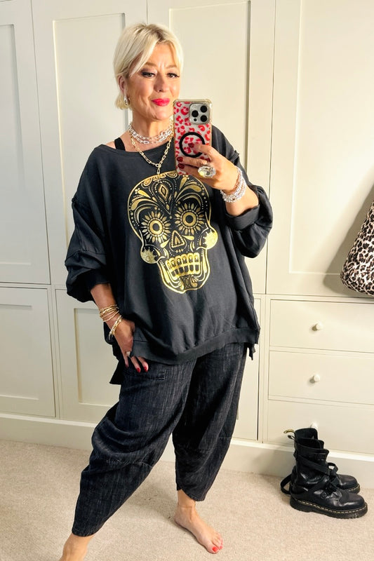 Mia Skull Sweat Top