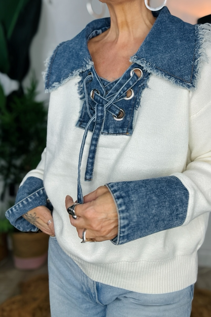 Pre-Order Lex Denim Detailed Jumper