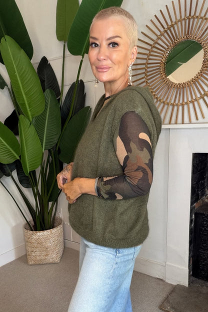Mohair Sleeveless Hoodie