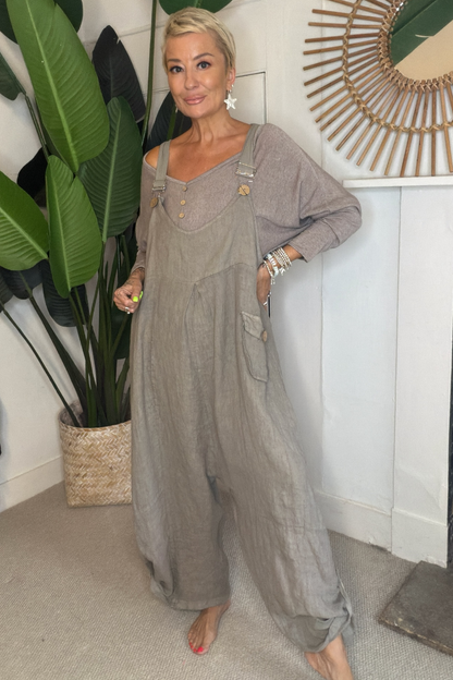 Jamie Linen Dungarees