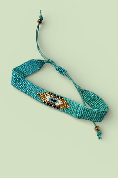Turquoise Beaded Eye Bracelet