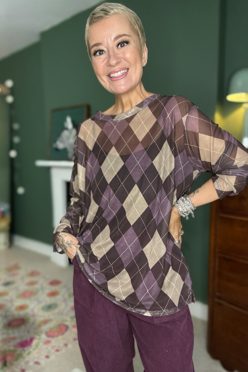 Argyle Mesh Top