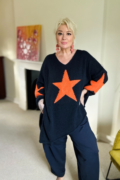 Amber Asymmetric Star Jumper